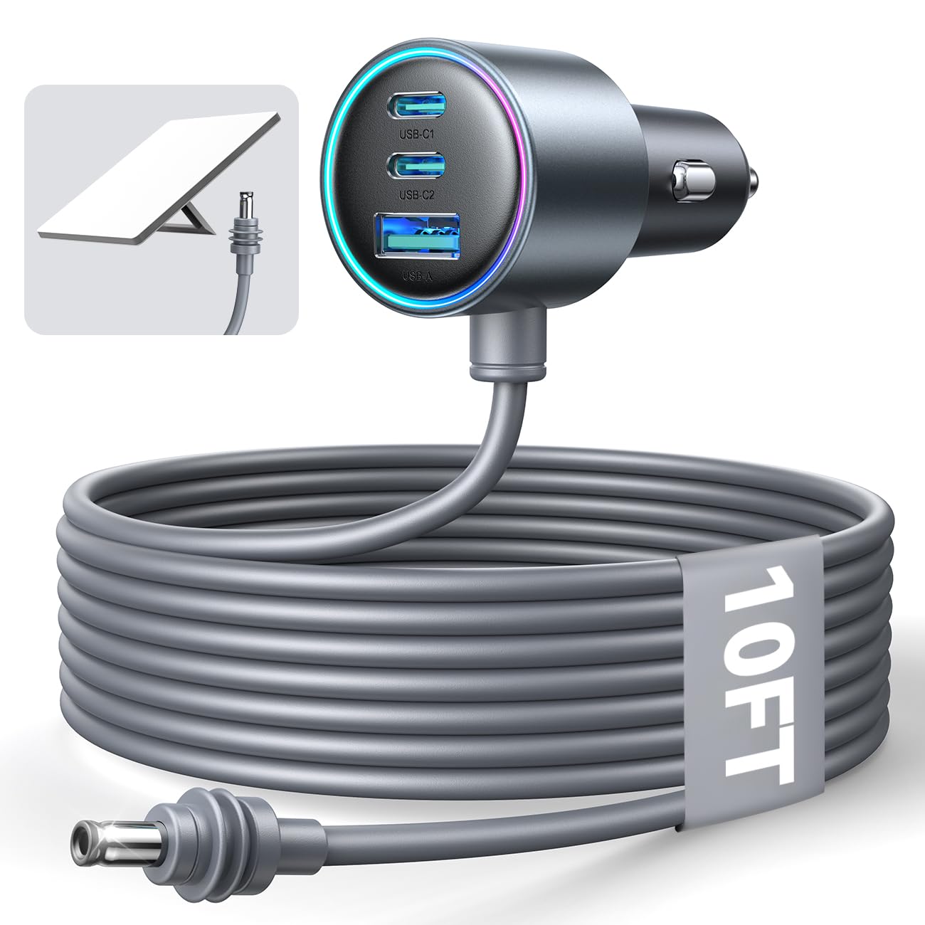 Starlink Mini Car Adapter with 10FT Cable, Dual PD 45W+USB 30W, 12V-24V | Stable