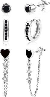 ALEXCRAFT Multipack Silver/Gold Small Studs Hoop Earrings Set for Women