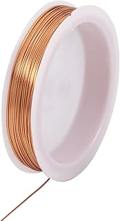 60 Feet Tarnish Resistant Copper Wire 22 Gauge 0.6mm Metal Jewelry Wire Artistic Craft Wire for Wrapping, Gardening, Carving Making, 18M/Roll