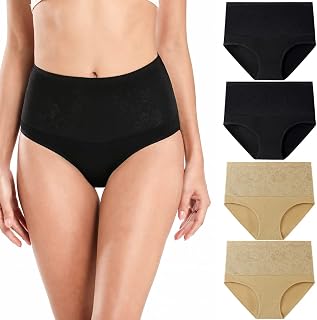 wirarpa Women's Cotton Stretch Underwear Briefs Soft Breathable High Waisted Full Coverage Ladies Panties Multipack