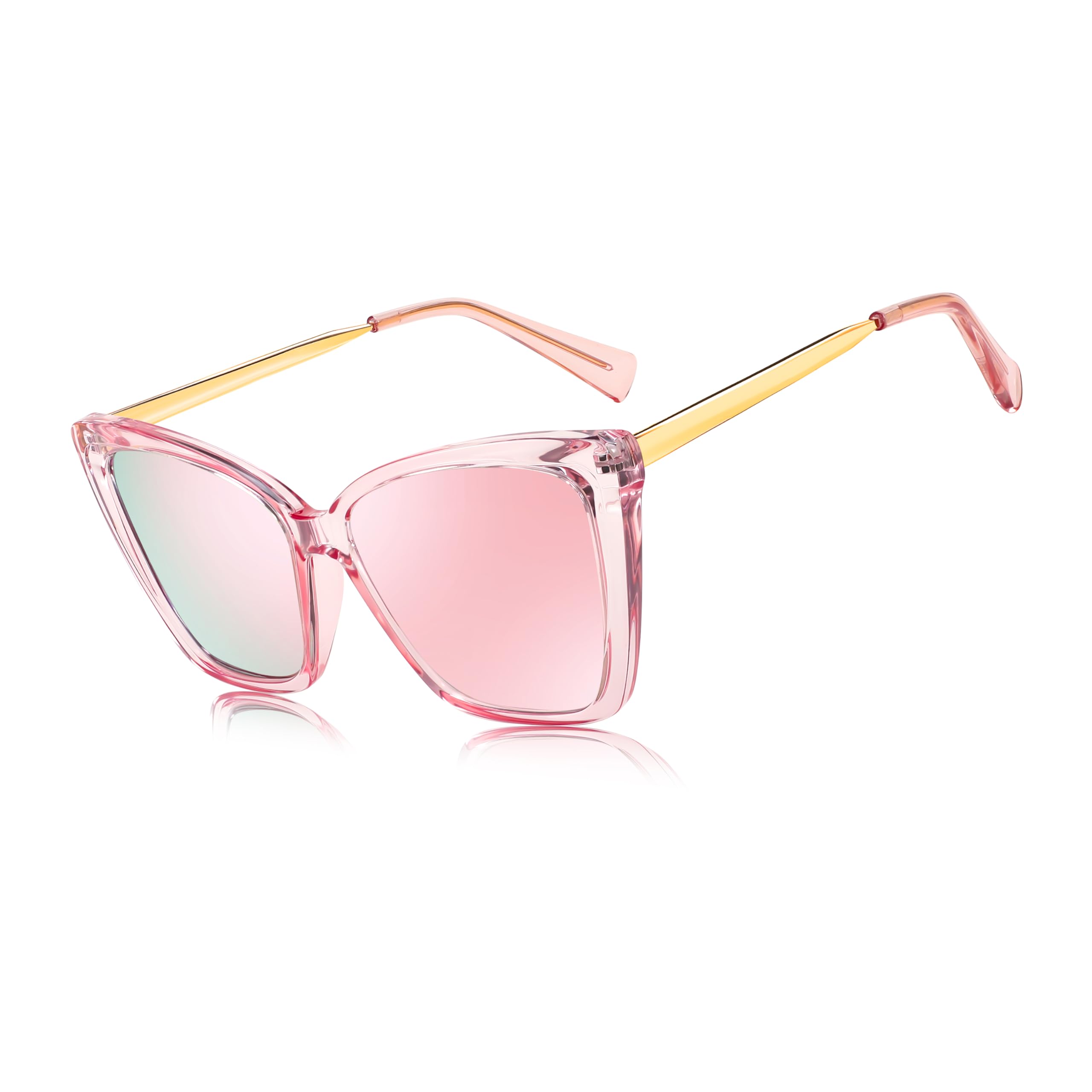 FEISEDY Trendy Polarized Women Sunglasses, Retro Womens Square Cat Eye Sun Glass