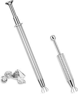 JJUNW 2Pcs Piercing Ball Grabber Tool, Sugar Bead Sprinkle Pen, Piercing Holder Tool 4-Claw Pick Up Tool, Piercing Removal Tweezers for Cake Decoration Jewelry Tiny Objects