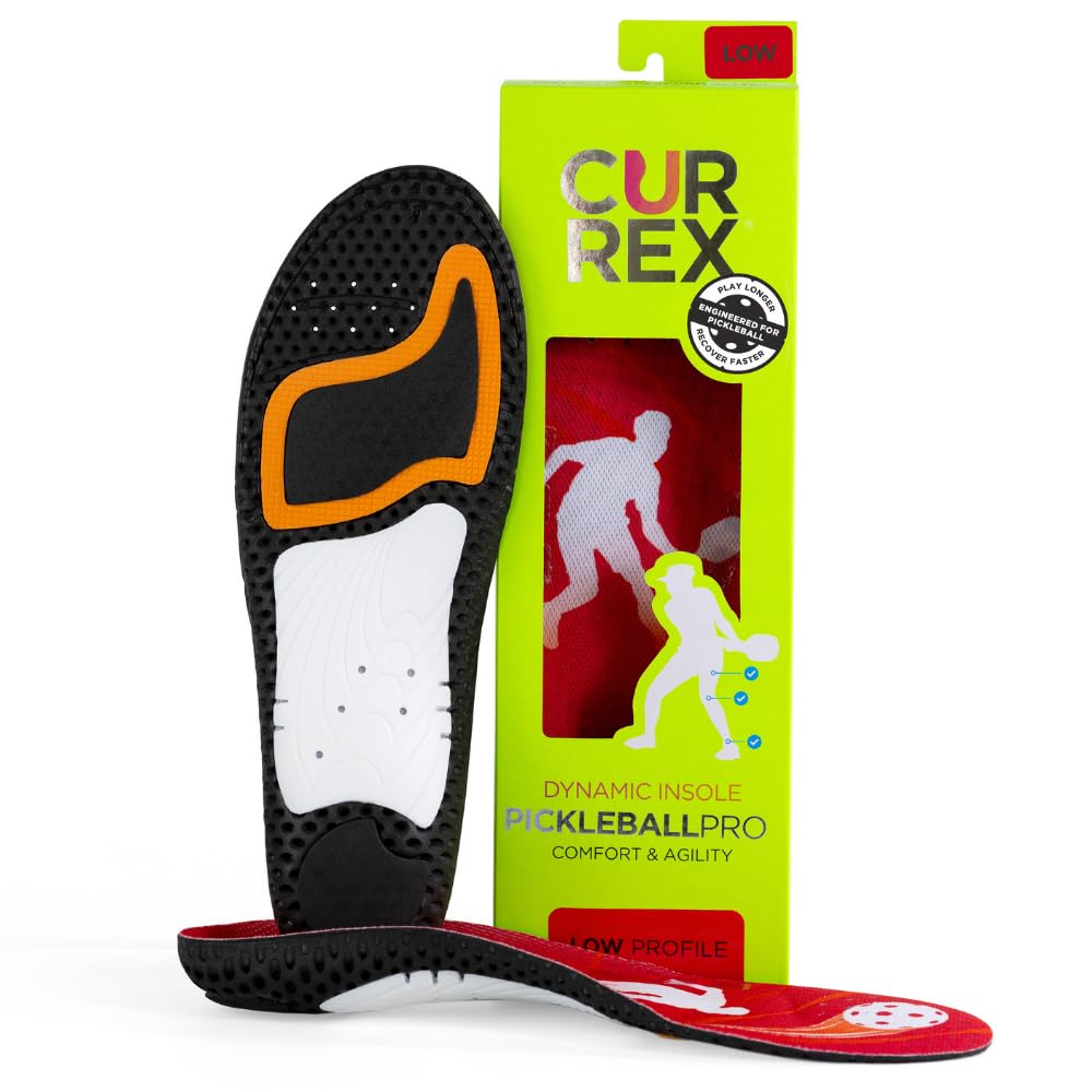 CURREX PICKLEBALLPRO Pickleball Shoe Insoles, Arch Support Inserts with Super Gr
