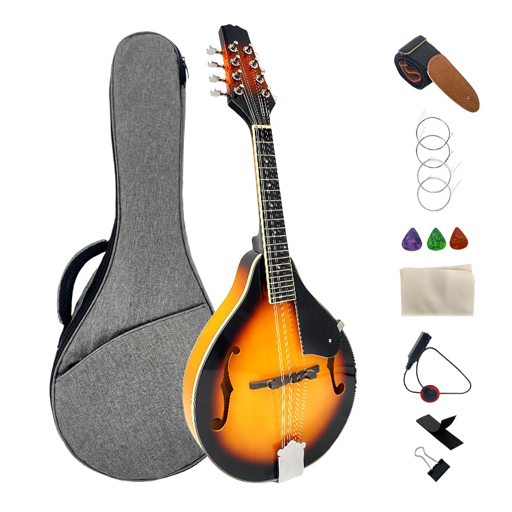 WUQIMUSC Mandolin Instrument, A-Style 8 String Mahogany, Beginner Adult Acoustic