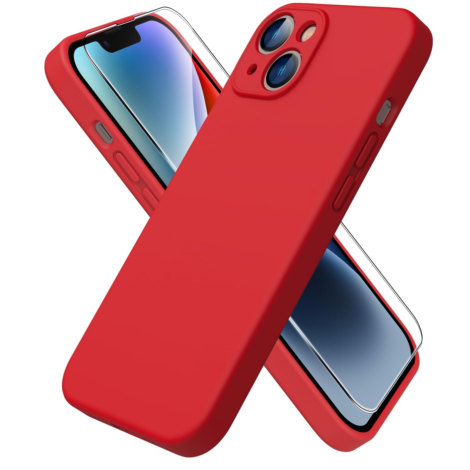 ACRONIX Silicone Case for iPhone 14 (6.1 inches), with 1 x Screen Protector, Liq