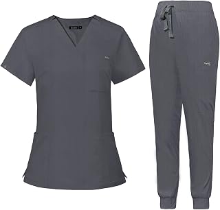 VIAOLI Scrubs for Women Set Scrub Top &Jogger Pant Workwear Clinical Modern Athletic Suit Medical Uniforms
