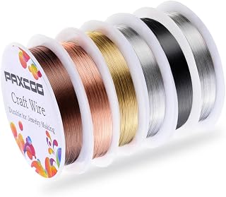 PAXCOO 6 Pack Jewelry Beading Wire for Jewelry Making Supplies and Craft (24 Gauge)