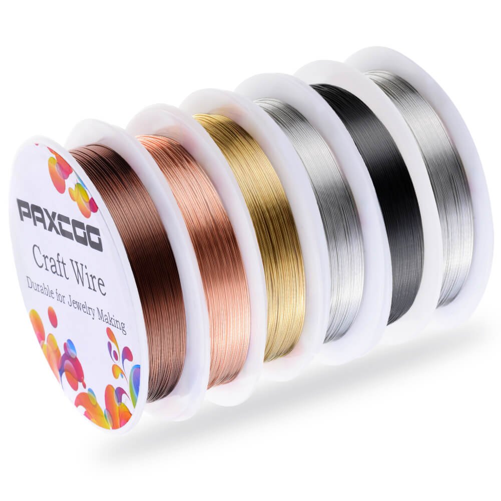 PAXCOO 6 Pack Jewelry Beading Wire for Jewelry Making Supplies and Craft (24 Gau