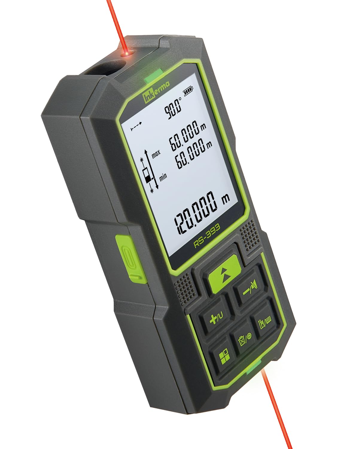 Inkerma Dual Laser Measurement Tool, 393Ft/120M Bilateral Laser Measuring Tool, 