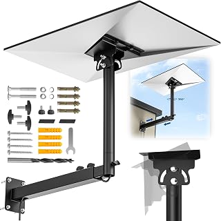 Starlink Mount for Standard 4/4X/Gen 3, 360°Adjustable Telescoping | Starlink Wall Mount, Heavy Duty, Waterproof & Rustproof. Suitable for Concrete and Wood Walls, Easy to Install. Black