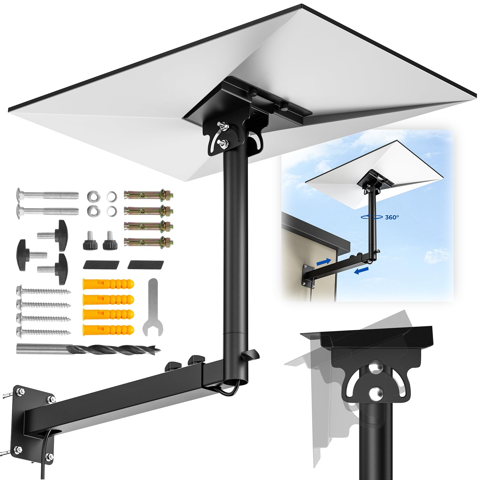 Starlink Mount for Standard 4/4X/Gen 3, 360°Adjustable Telescoping | Starlink Wa