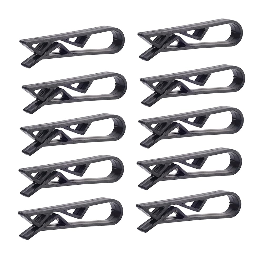 Pack of 10 Black Trash Can Grippers, 5 x 1 x 1.5 cm
