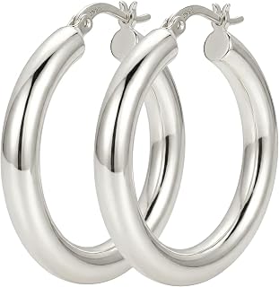 4MM Wide Chunky Gold Earrings for Women with Steling Silver Post