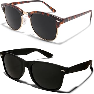 ShadyVEU Super Dark Black Sunglasses UV Protection Lens Spring Hinge 80s Vintage Retro Inspired Shades