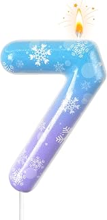 Charming Blue and Purple Snowflake Candles, Digital Birthday Candles, Cake Decorations are Suitable for Christmas, Birthdays, Romantic Nights, Snowflake Parties (7)