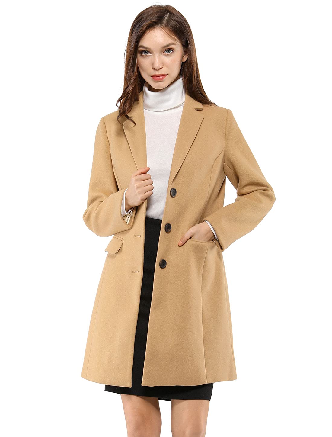 Allegra K Women's Winter Coats Basic Coat