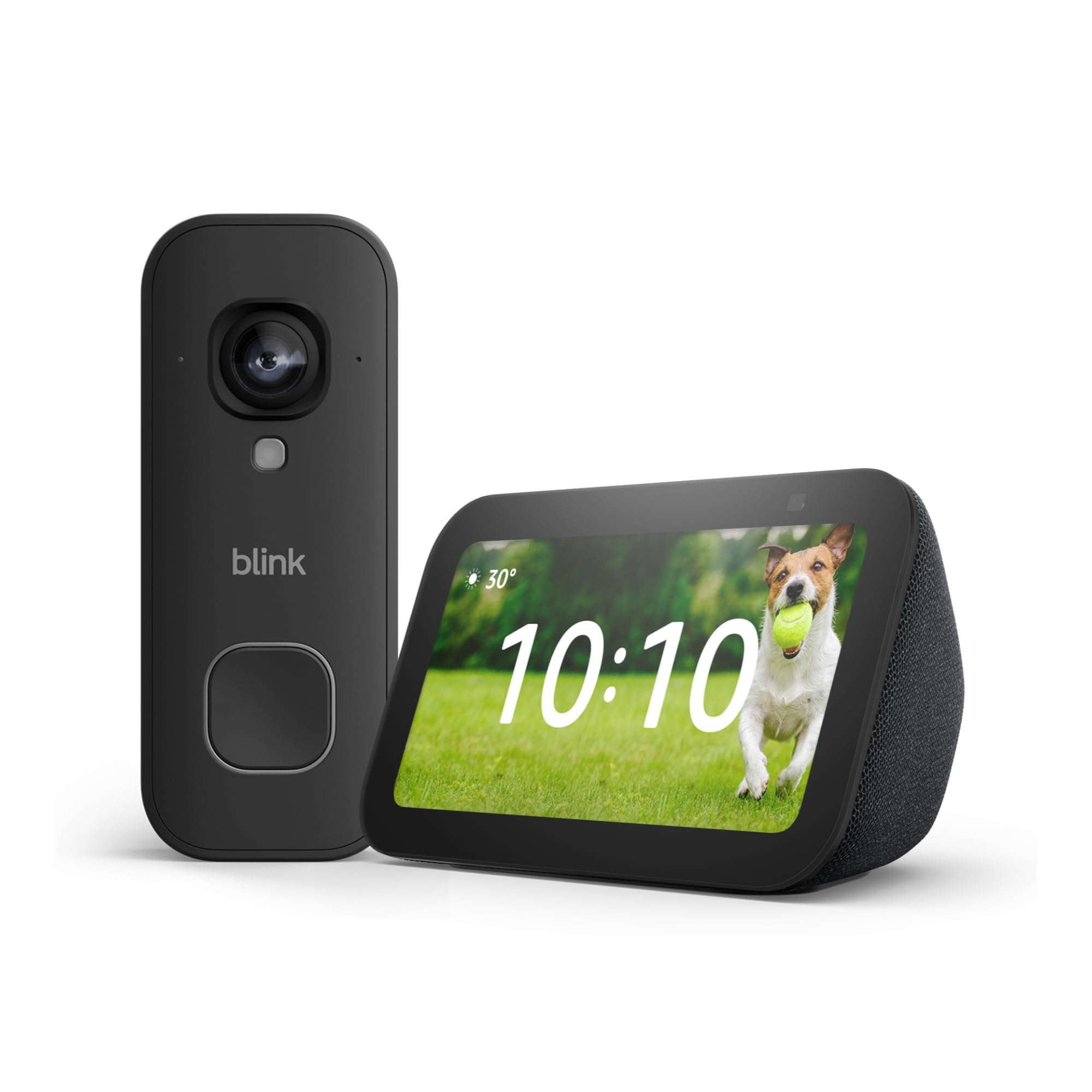 Amazon Echo Show 5 (Newest gen), Charcoal + Blink Wired Doorbell 2K+, Black - Se