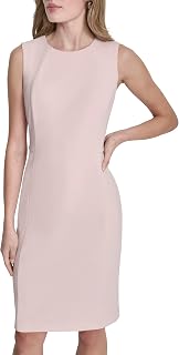 DKNY Women's Sleeveless Jewel Neck Scuba Crepe Sheath Dress Mini Dress