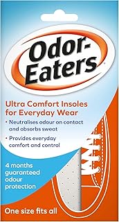 Odor-Eaters Ultra Comfort Insoles for Everyday Wear, One Size, 1 Pair | Odour-Destroying Deodorising Insoles for Men & Women, Shoe Freshener & Deodoriser
