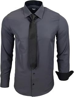 Subliminal Men's Easy Iron Shirt Plain Long Sleeve Slim Fit Christmas Valentine's Day Gift RN77