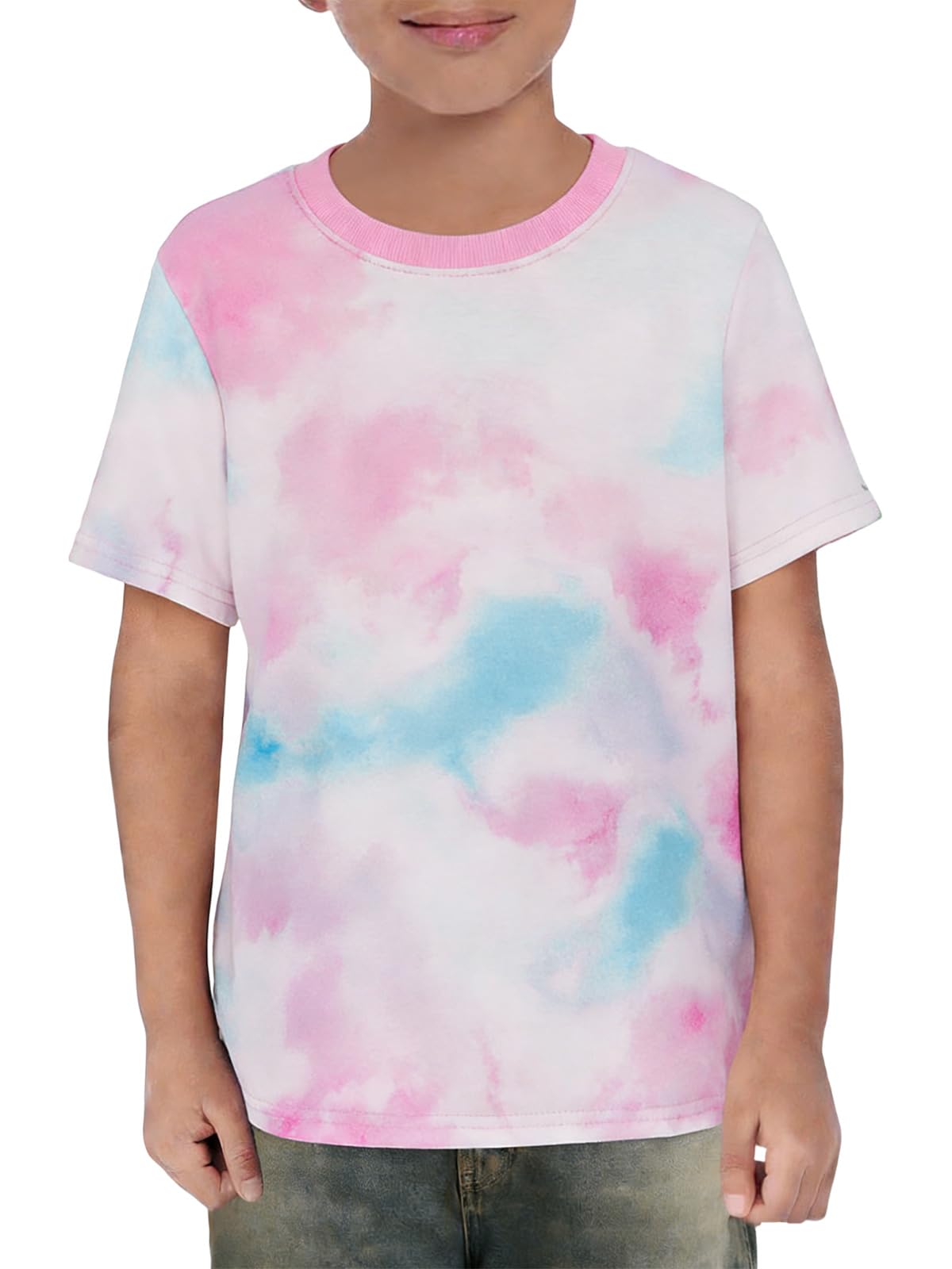 Haloumoning T-shirt per ragazzi tie dye alla moda per bambini a maniche corte gi