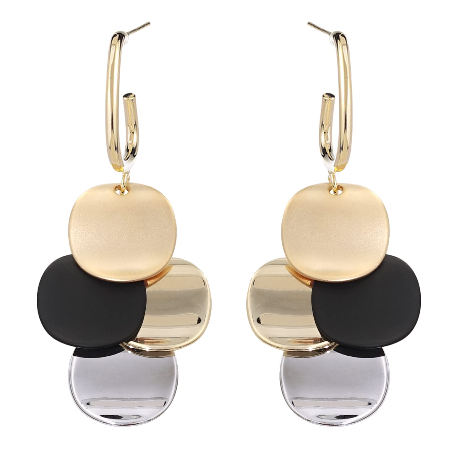 Black White Earrings for Women Teen Gifts Dangle Drop Fashion Geometric Statemen