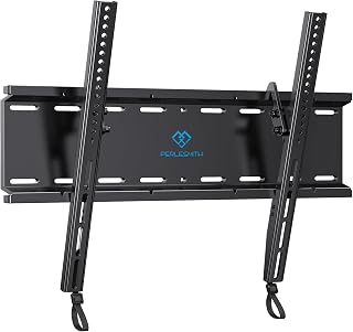 PERLESMITH Tilting TV Wall Mount for 23–60 inch TVs up to 115 lbs | Fits 16" Wood Stud, 1.2 inch Low Profile for Space Saving, Pull-Cord Release for Easy TV Removal, Max VESA 400x400mm