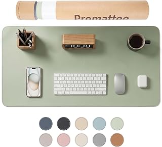 Large Non-Slip Desk Mat, Waterproof Vegan Leather Desk Pad & Mouse Mat, Extended Desk Protector for Laptop, Office & Home, Smooth Writing Surface with Premium Tube Packaging (60 x 35 cm)