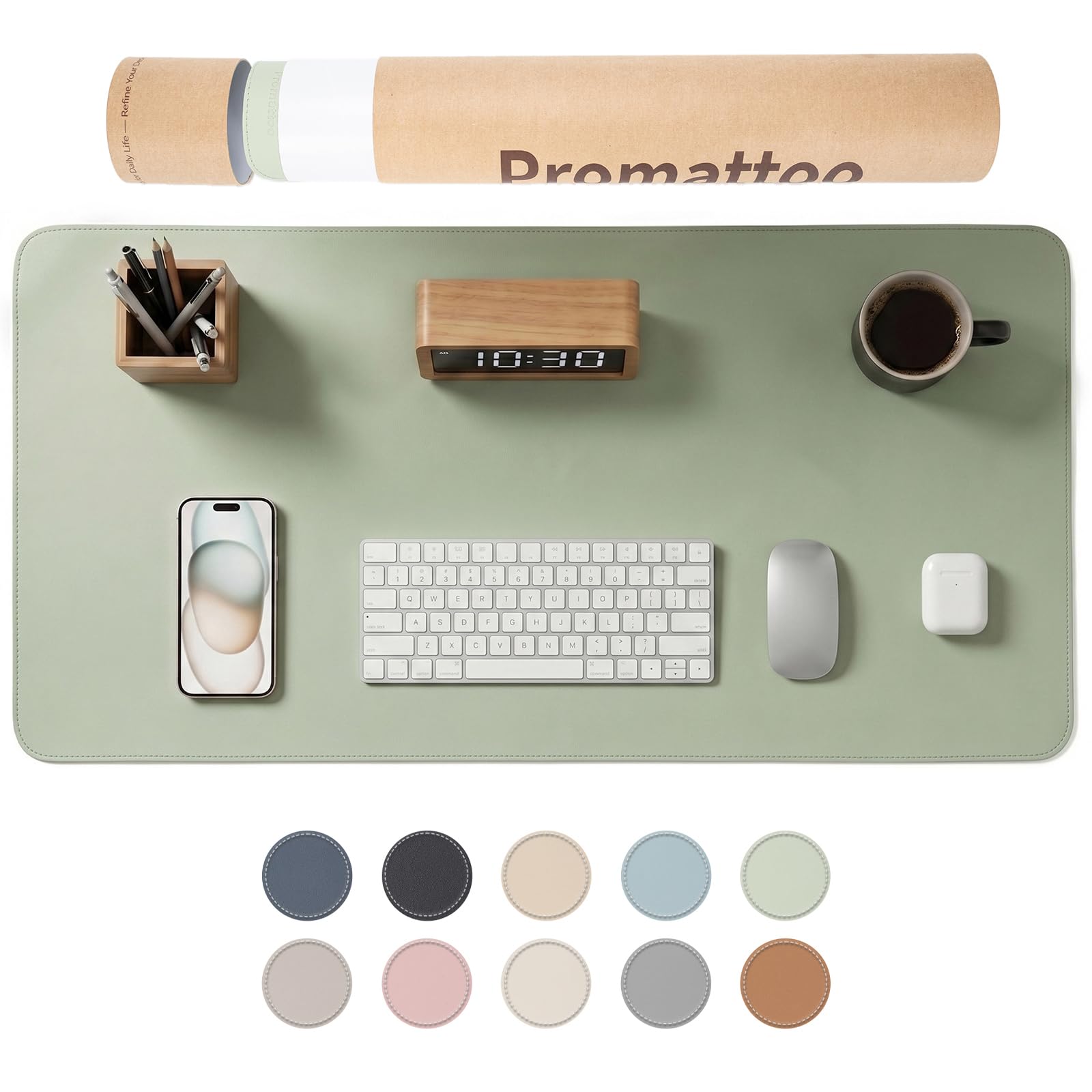 Large Non-Slip Desk Mat, Waterproof Vegan Leather Desk Pad & Mouse Mat, Extended