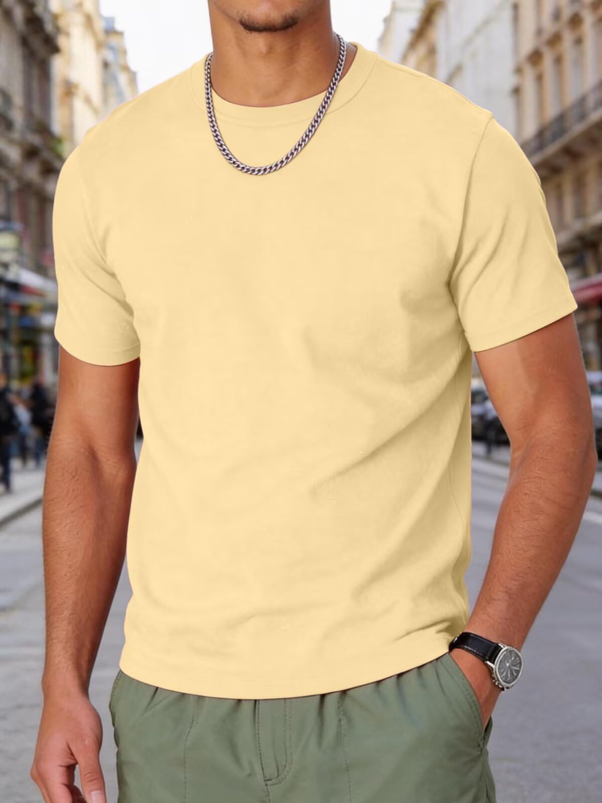 Men's Crew Neck Short Sleeve T-Shirt Soft Cotton for Everyday Summer Comfort