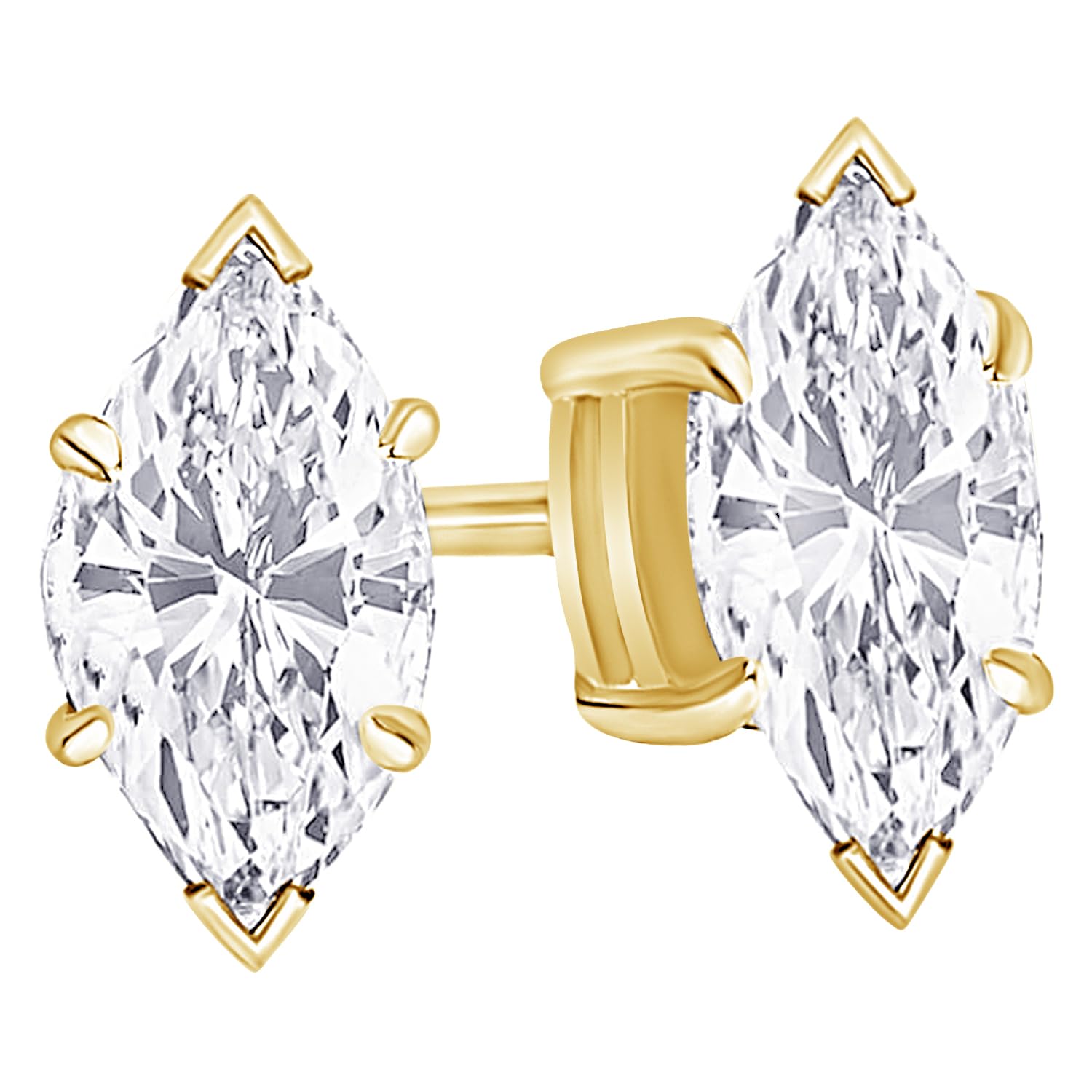 1 to 12 Carat 14K White Gold IGI Certified LAB GROWN Diamond Stud Earrings
