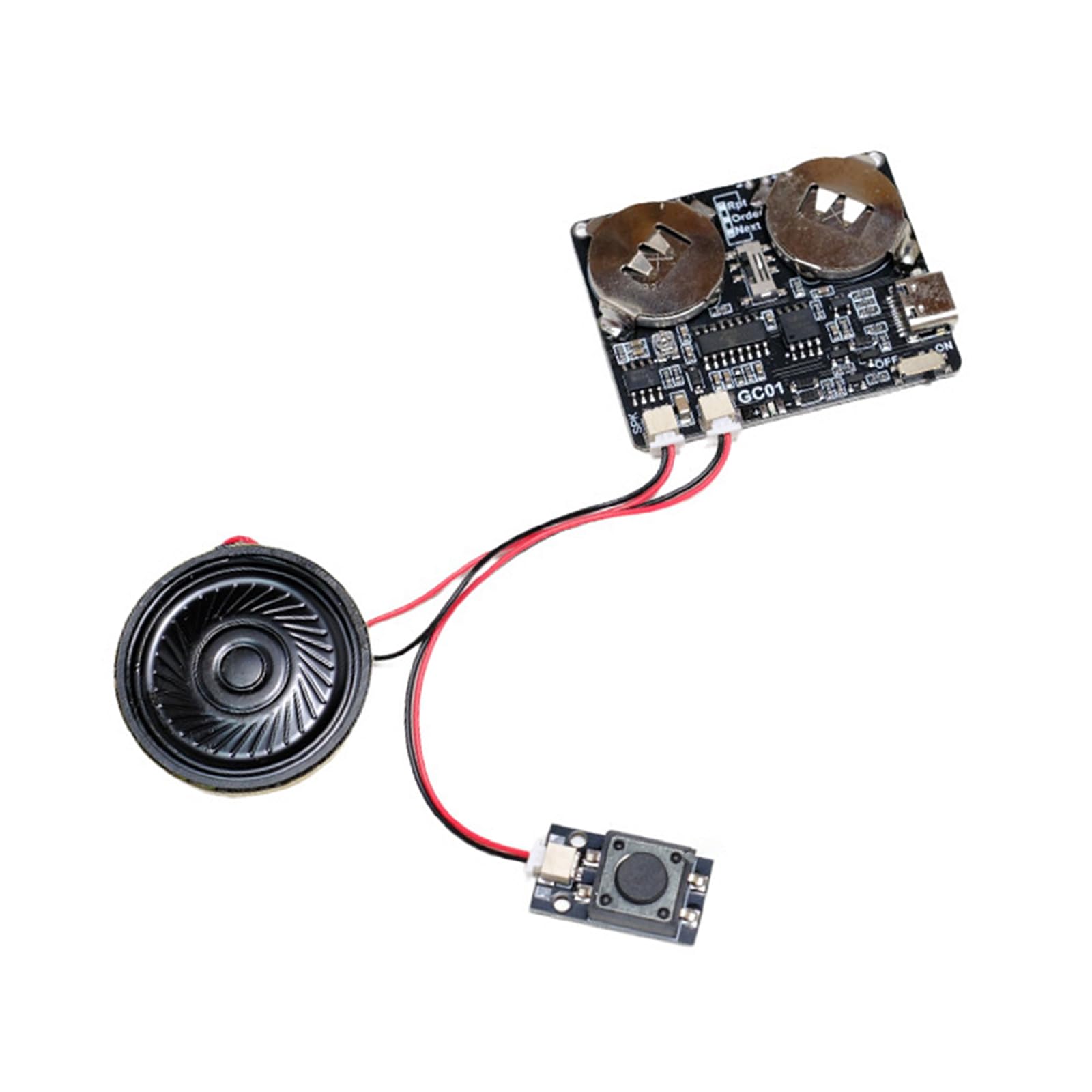 Battery Power Sound Module 8MB Recordable Sound Button USB C Port for Greetings 