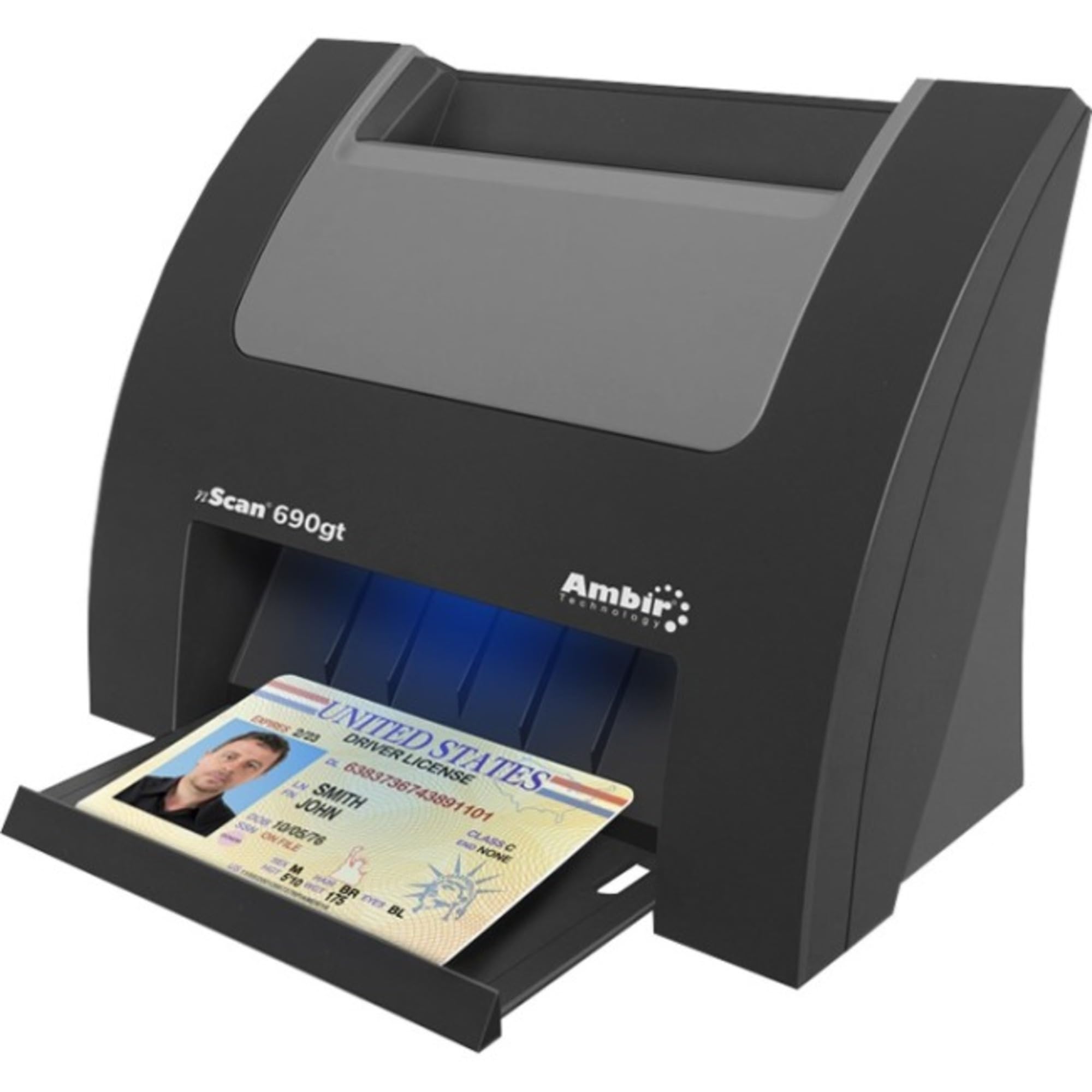 Ambir Nscan 690GT Duplex ID Card Scanner W/Ambirscan for Athenahealth, Multicolo