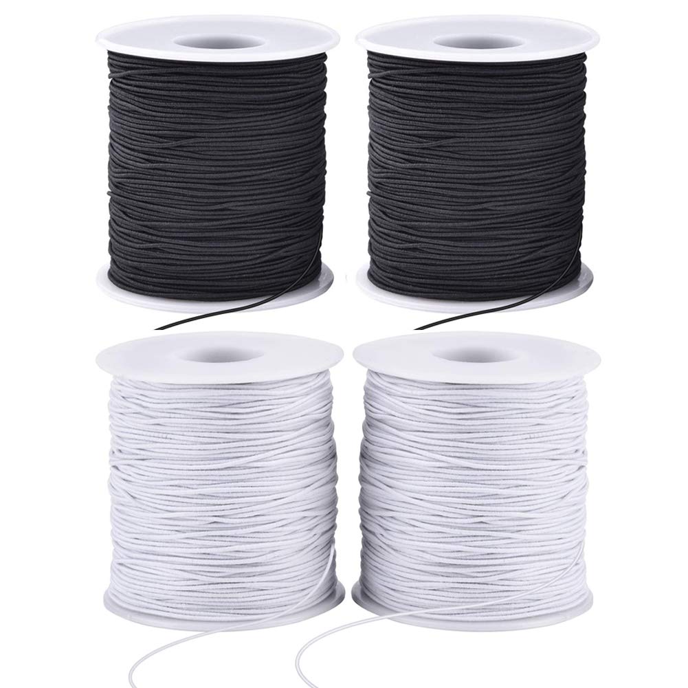 LUSTEMBER Stretchy String for Bracelets, 4 Rolls 1 mm Sturdy Elastic String Elas