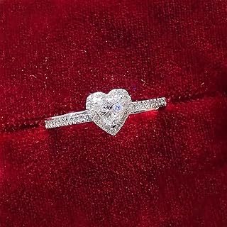 Delicate Heart Love Rings for Women Romantic Proposal Cubic Zirconia Jewelry Wedding Jewelry