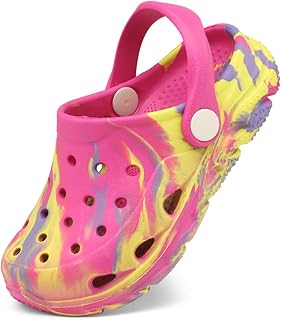 Toddler Kids Clogs Garden Shoes for Boys Girls Marbled Tie Dye Water Shoes Slip on Sandals