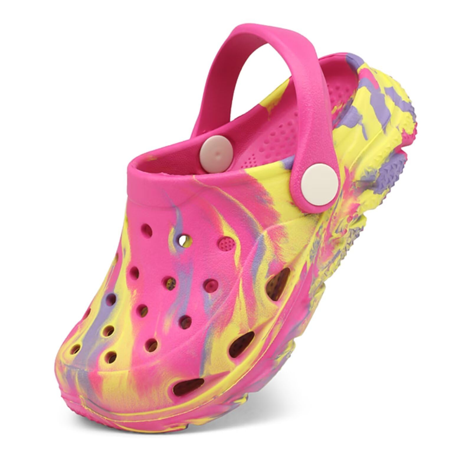 Toddler Kids Clogs Garden Shoes for Boys Girls Marbled Tie Dye Water Shoes Slip 