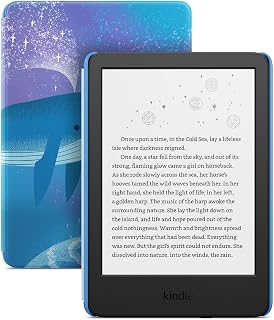 Amazon Kindle Kids 16GB (2024 model) - If it breaks, we will replace it, includes ad-free books and cover, with glare-free display, fast page turns - Space Whale