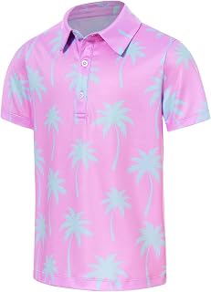 RAISEVERN Boys Golf Polo Shirt 5-14 Years Short Sleeve
