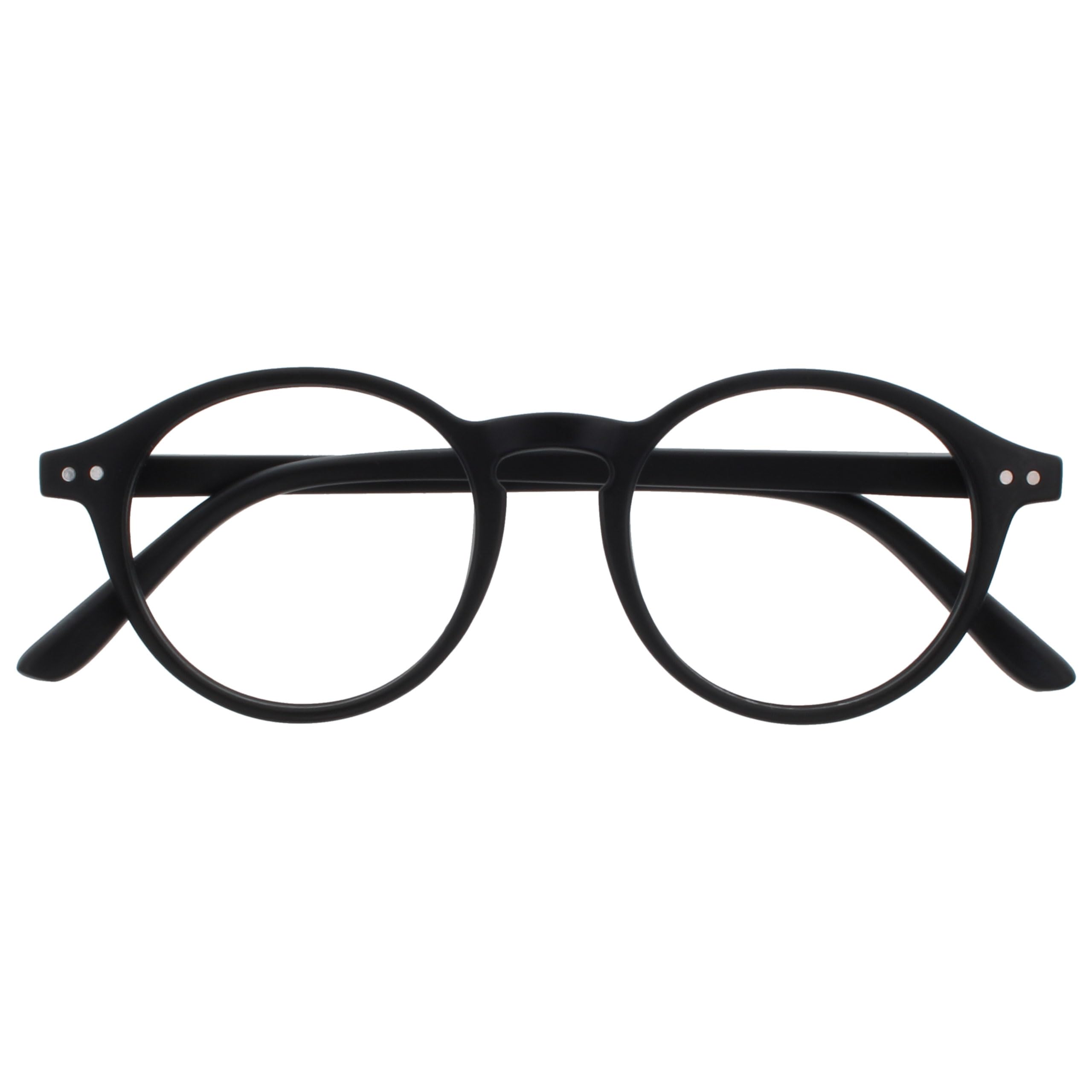 OPULIZE REY Reading Glasses for Women Men, Retro Round Frame with Spring Hinges,