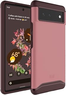 TUDIA DualShield Designed for Google Pixel 6 Case (2021), [Merge] Shockproof Military Grade Heavy Duty Dual Layer Tough Slim Hard Protective Case Cover (Smokey Pink)