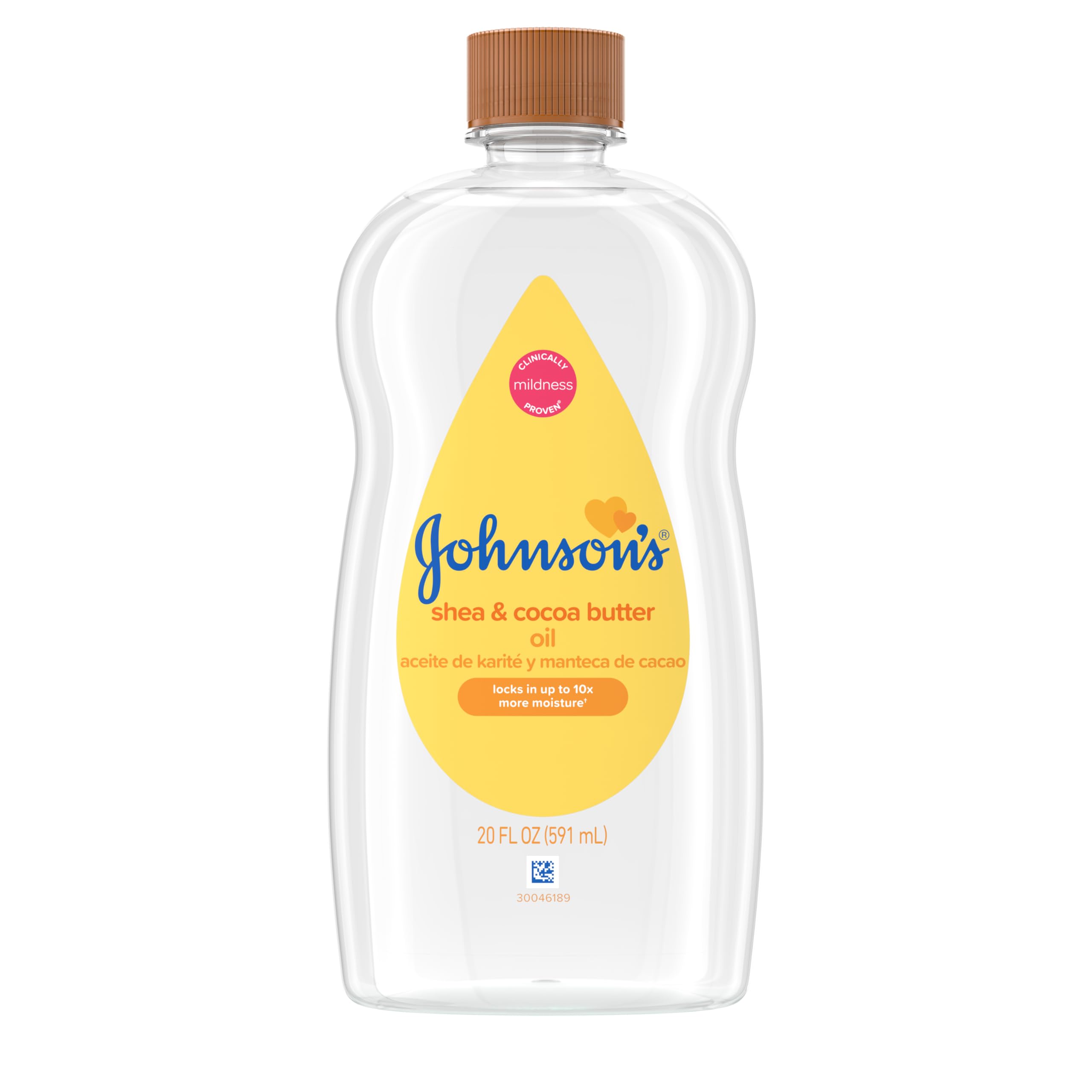 Johnson's, Baby Oil Shea & Cocoa Butter, 20 fl oz | Prevents Moisture Loss, Help