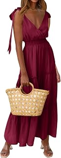 PRETTYGARDEN Women's Tie Straps Summer Maxi Dress 2025 Modern (Pack of 1)
