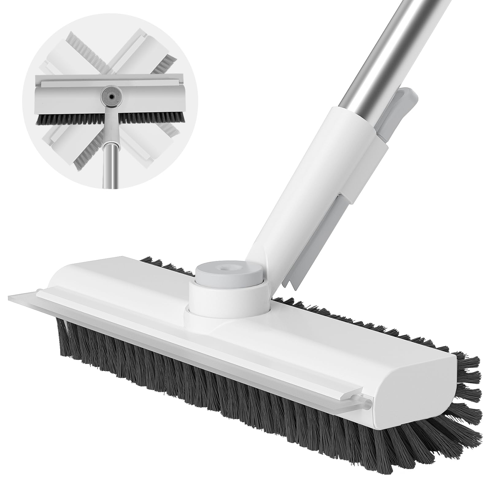 AIR U+ Floor Scrub Brush with Long Handle, 3 in 1 Floor Scrubber | Scrape and He