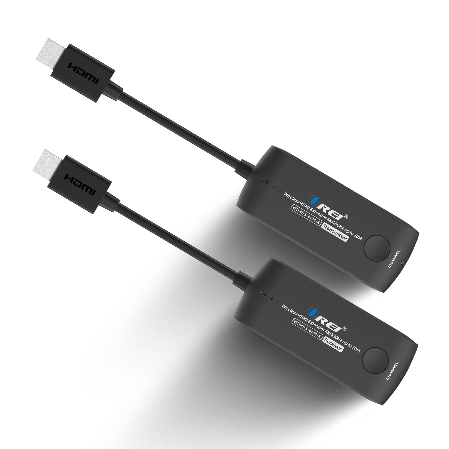 OREI Wireless HDMI Extender 60ft 4K@30Hz, 5.2 GHz SSID Pairing, Low-Latency | Wi