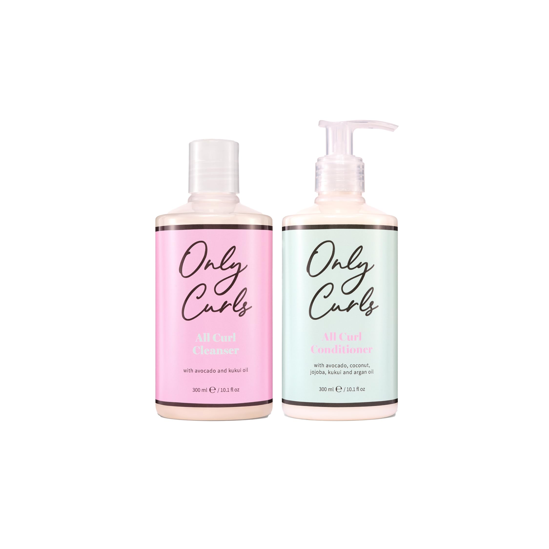 Only Curls Cleansing Bundle, 300ml x2, Curly Hair Shampoo and Conditioner, Sulph