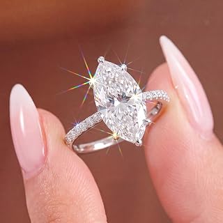 1 x Exquisite Luxury 925 Silver Engagement Ring 1 Carat to 2 Carat Diamond Shape Suitable for Women Engagement Clothing Fine Jewelry Gift Early Fashion Trends