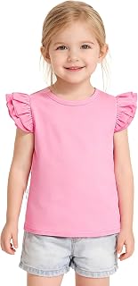 Toddler Baby Girls Solid Color Ruffle T Shirt