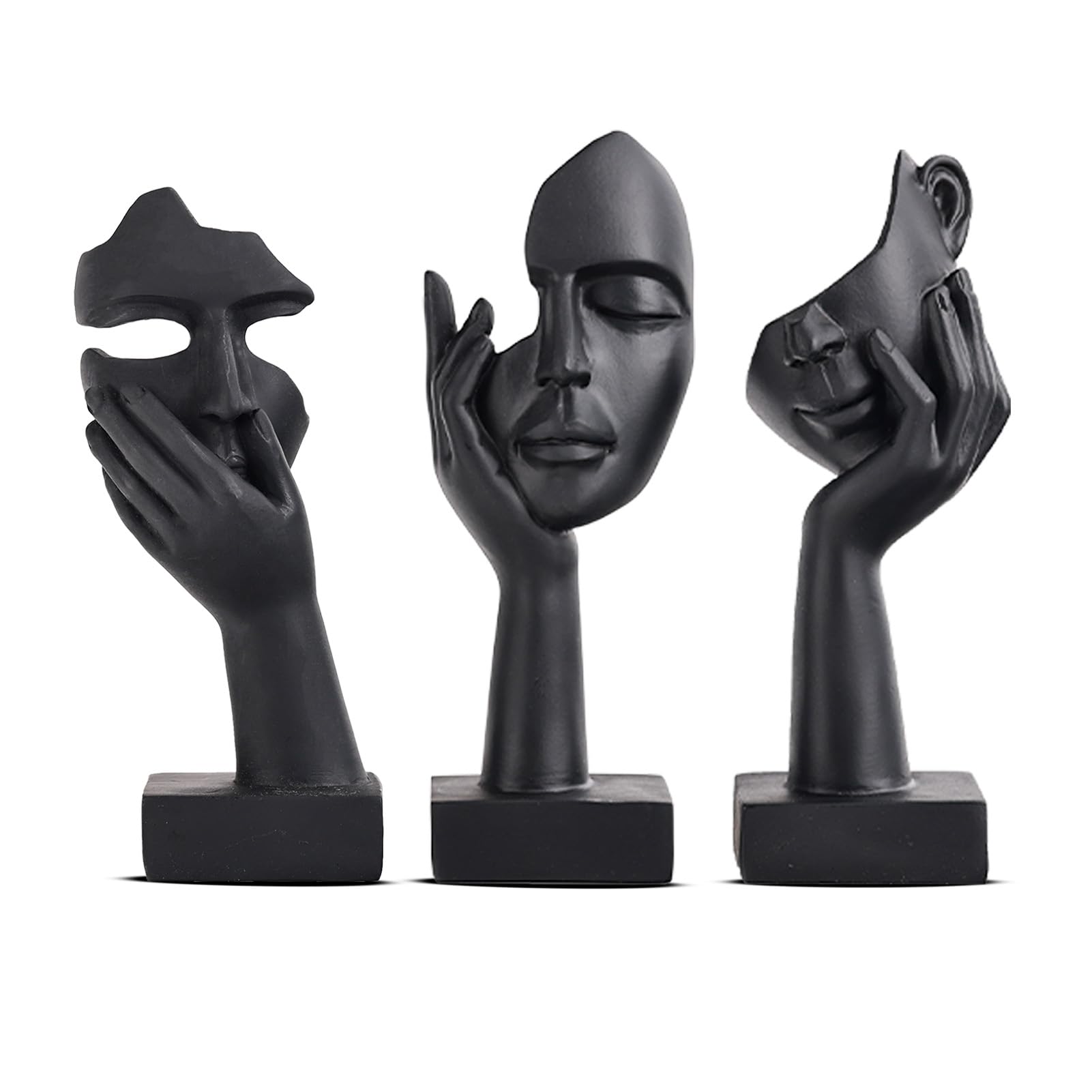 oliruim Black Home Decoration Accent Art Woman Face Statue Collectible Statue fo