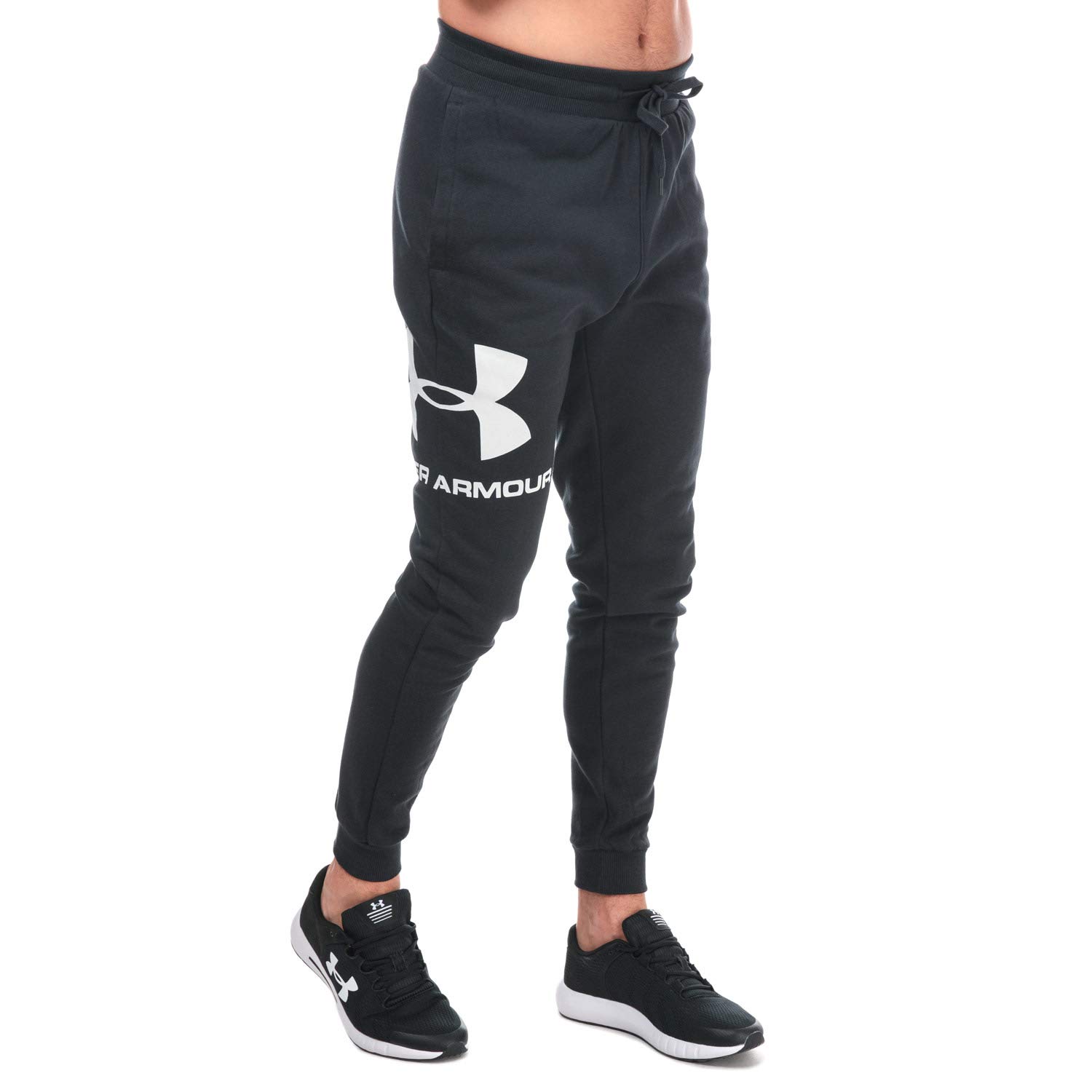 Under Armour Men's Rival Fleece Sports Style Logo Jogger Trousers, black, m
